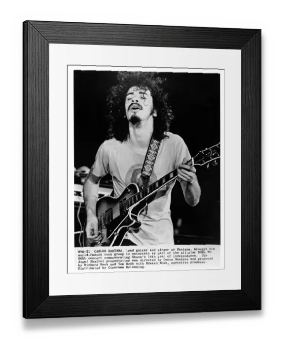 Framed Print : Photo of Carlos Santana Framed Print : Photo of Carlos Santana