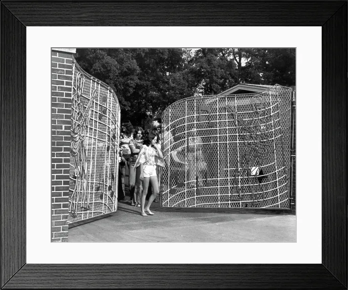 Framed Print : Photo of Elvis Fans 003 leaving Graceland