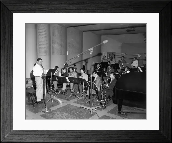 Framed Print : Benny Goodman Orchestra Recording Framed Print : Benny Goodman Orchestra Recording