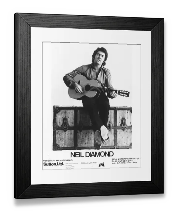 Framed Print : Neil Diamond With Acoustic Guitar