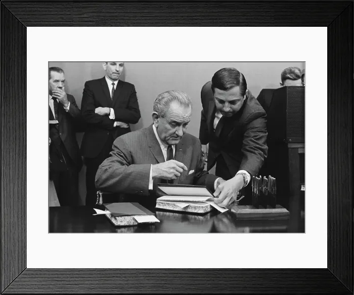 Framed Print : LBJ Sign The Federal Budget, 1968 Framed Print : LBJ Sign The Federal Budget, 1968