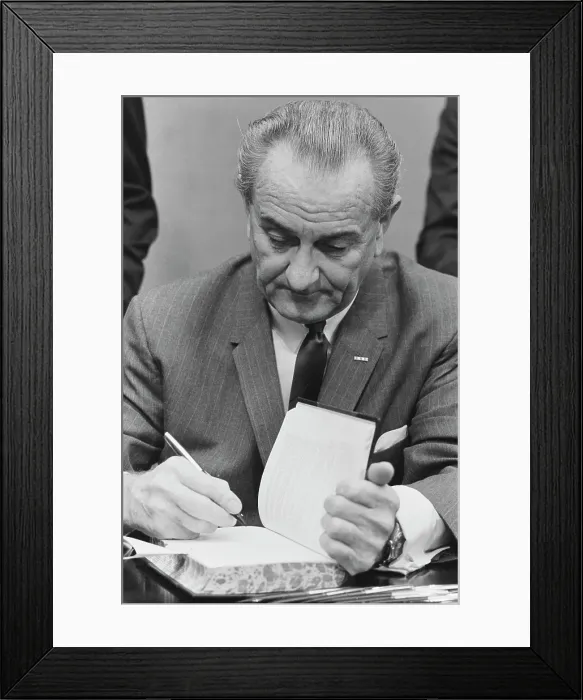 Framed Print : LBJ Sign The Federal Budget, 1968 Framed Print : LBJ Sign The Federal Budget, 1968
