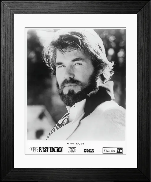 Framed Print : Kenny Rogers The First Edition Era Portrait Framed Print : Kenny Rogers The First Edition Era Portrait