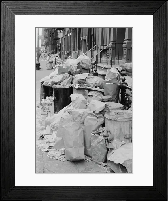 Framed Print : New York Garbage Strike Framed Print : New York Garbage Strike