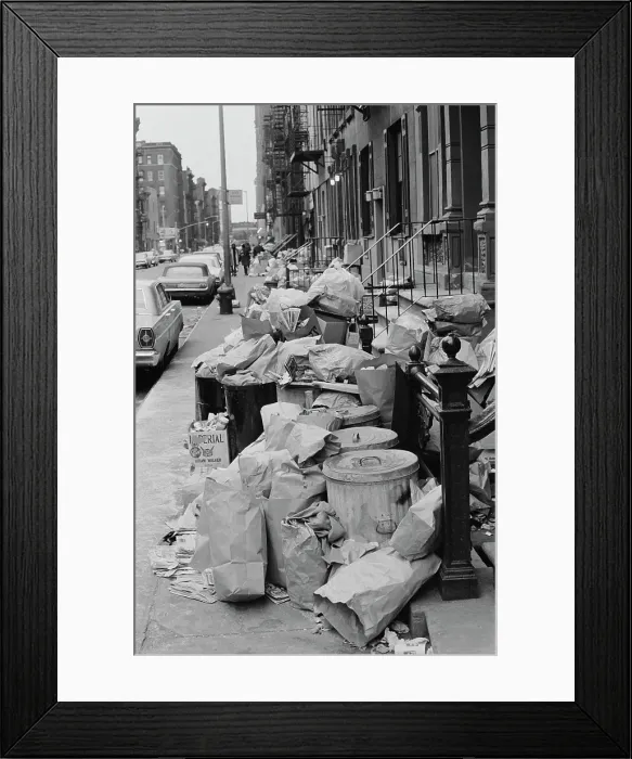 Framed Print : New York Garbage Strike