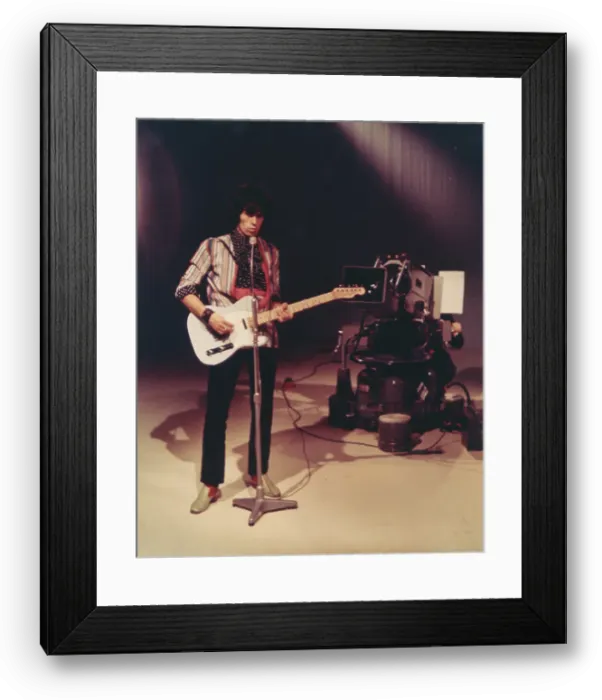 Framed Print : Keith Richards on a TV set Framed Print : Keith Richards on a TV set