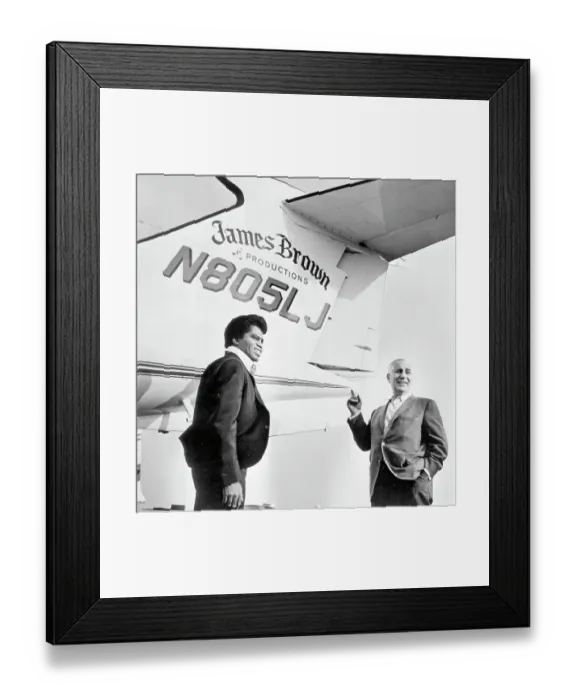 Framed Print : James Brown And His Manager With His Lear Jet Framed Print : James Brown And His Manager With His Lear Jet