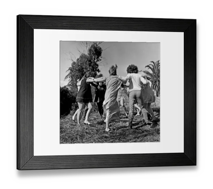 Framed Print : Hippies Dance In A Field Framed Print : Hippies Dance In A Field