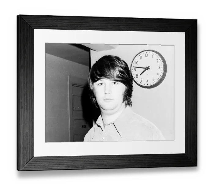 Framed Print : Brian Wilson In Front Of A Clock Framed Print : Brian Wilson In Front Of A Clock