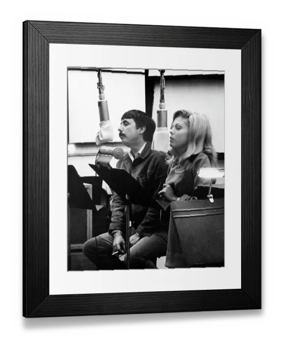 Framed Print : Lee Hazlewood & Nancy Sinatra Recording Framed Print : Lee Hazlewood & Nancy Sinatra Recording