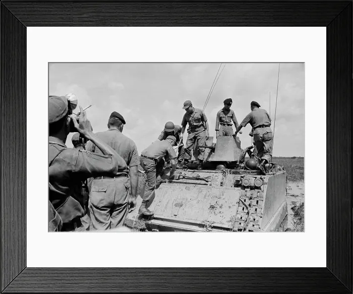 Framed Print : Kien Hoa. Armoured vehicles at Kien Hoa near Saigon Framed Print : Kien Hoa. Armoured vehicles at Kien Hoa near Saigon