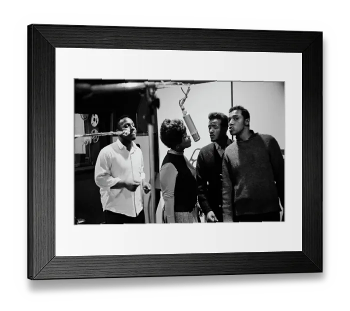Framed Print : Ad Libs. American vocal group the Ad Libs recording their follow-up single Framed Print : Ad Libs. American vocal group the Ad Libs recording their follow-up single