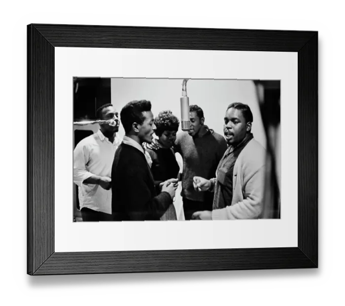 Framed Print : Ad Libs. American vocal group the Ad Libs recording their follow-up single Framed Print : Ad Libs. American vocal group the Ad Libs recording their follow-up single