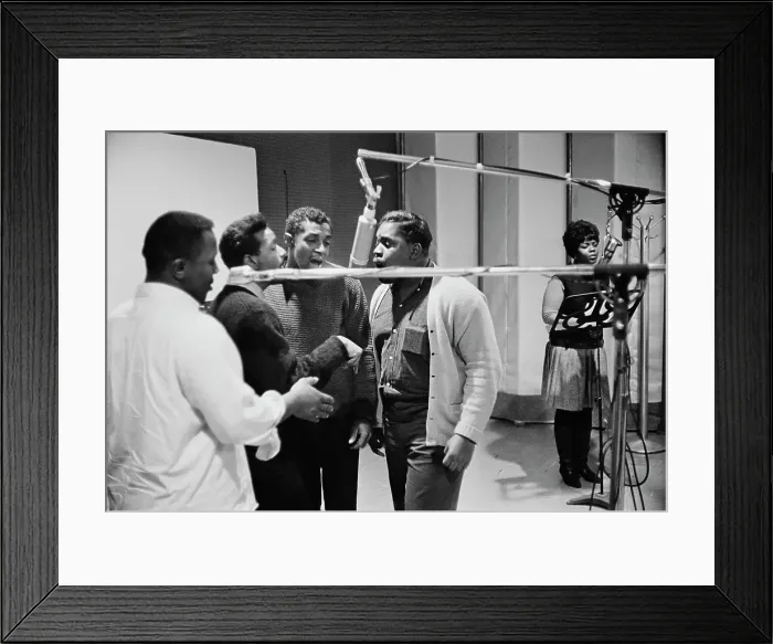 Framed Print : Ad Libs. American vocal group the Ad Libs recording their follow-up single Framed Print : Ad Libs. American vocal group the Ad Libs recording their follow-up single