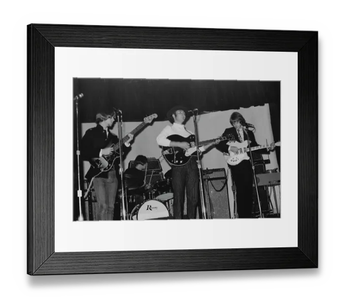 Framed Print : The Byrds. American rock band The Byrds in concert, circa 1965 Framed Print : The Byrds. American rock band The Byrds in concert, circa 1965