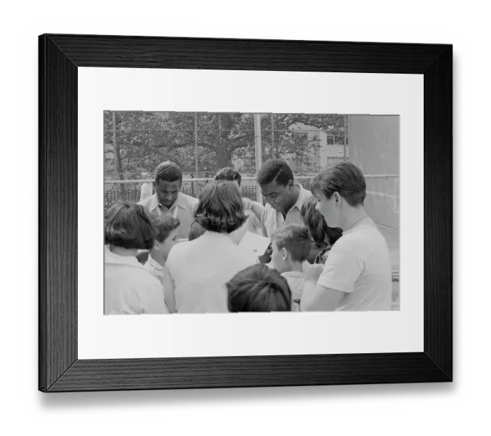 Framed Print : Four Tops. American vocal group the Four Tops signing autographs at a sports Framed Print : Four Tops. American vocal group the Four Tops signing autographs at a sports