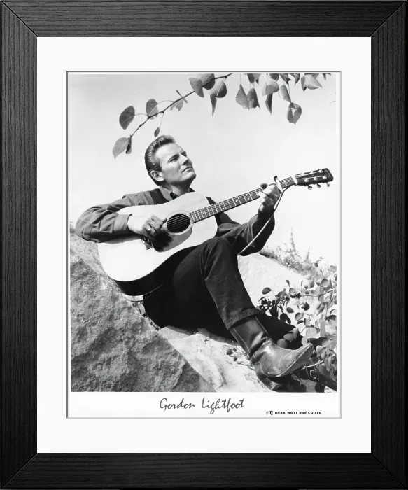 Framed Print : Gordon Lightfoot Portrait with Guitar Framed Print : Gordon Lightfoot Portrait with Guitar