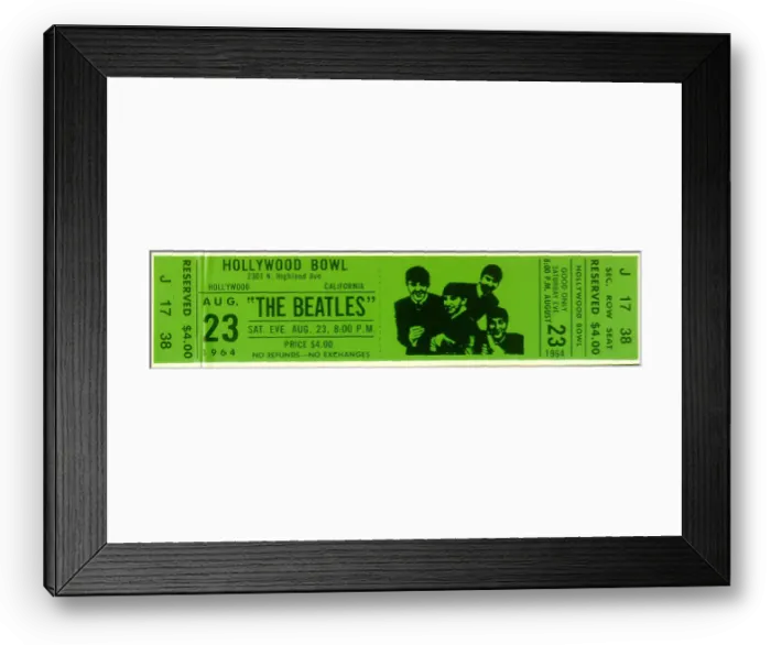 Framed Print : Ticket For Beatles At Hollywood Bowl Framed Print : Ticket For Beatles At Hollywood Bowl