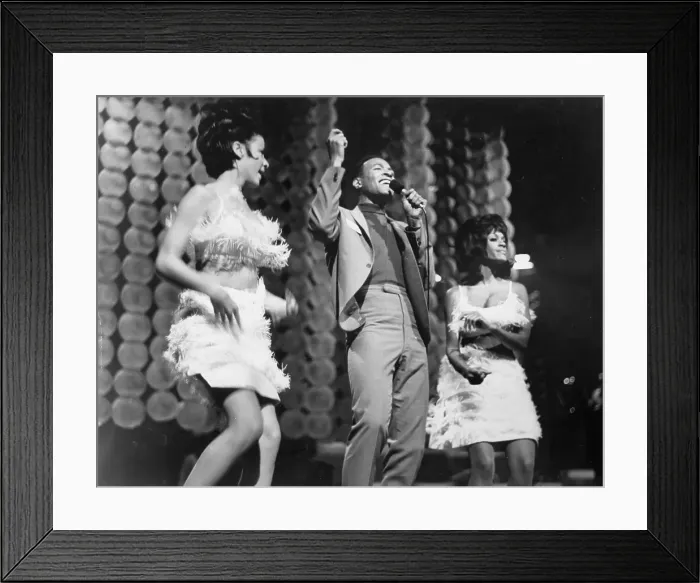 Framed Print : Soul Singer On A TV Show With Dancers Framed Print : Soul Singer On A TV Show With Dancers