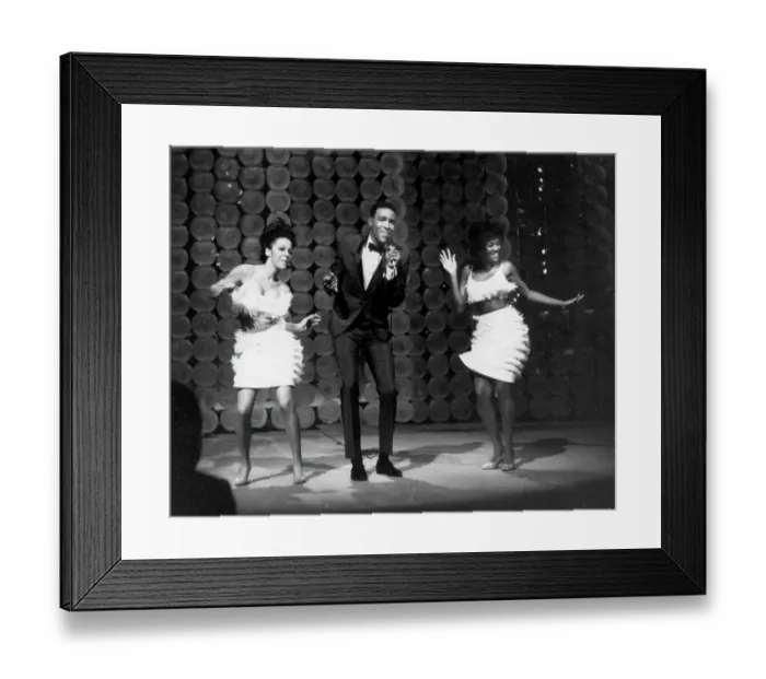 Framed Print : Soul Singer On A TV Show With Dancers Framed Print : Soul Singer On A TV Show With Dancers