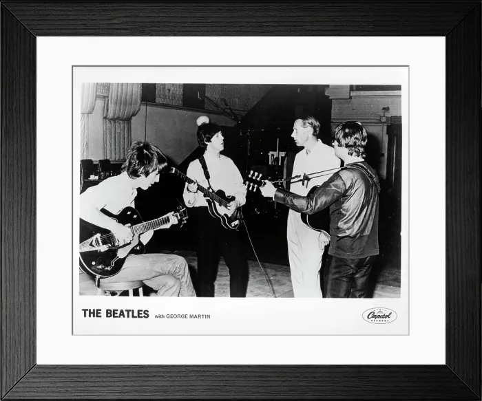 Framed Print : Beatles And Their Producer Framed Print : Beatles And Their Producer