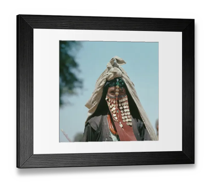 Framed Print : Veiled Nomad Woman At The Fayum Oasis Framed Print : Veiled Nomad Woman At The Fayum Oasis