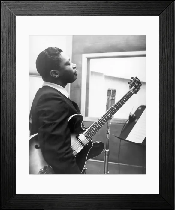 Framed Print : B.B. King Recording Framed Print : B.B. King Recording