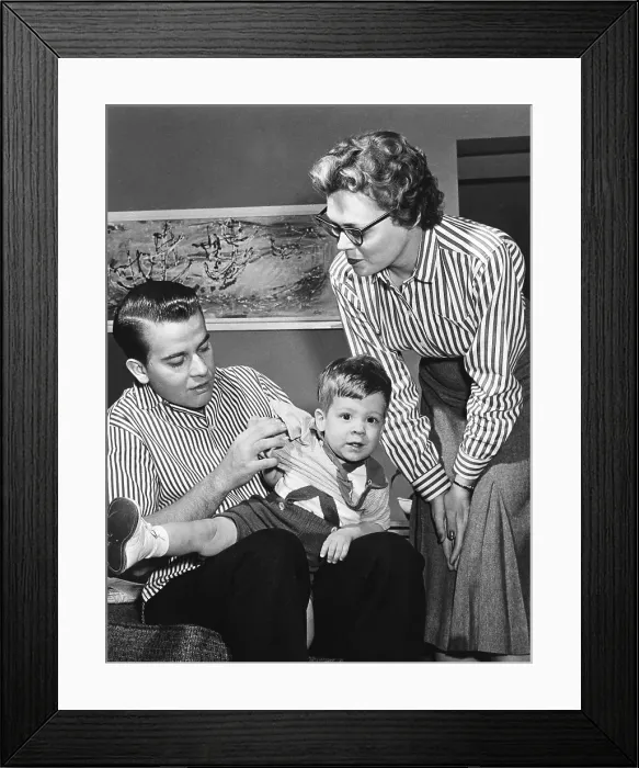 Framed Print : American Bandstand Host With Family Framed Print : American Bandstand Host With Family