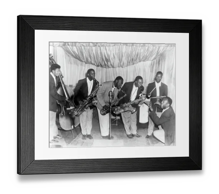 Framed Print : Big Jay McNeely Band Performing at the Last Word on Central Framed Print : Big Jay McNeely Band Performing at the Last Word on Central