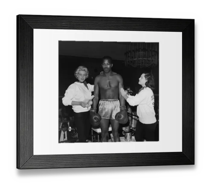 Framed Print : Boxing. LOS ANGELES, CA - CIRCA 1957: A view of two women support a boxer Framed Print : Boxing. LOS ANGELES, CA - CIRCA 1957: A view of two women support a boxer