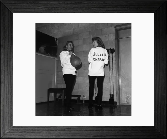 Framed Print : Boxing. LOS ANGELES, CA - CIRCA 1957: Two women in a boxing gym help prepare Framed Print : Boxing. LOS ANGELES, CA - CIRCA 1957: Two women in a boxing gym help prepare