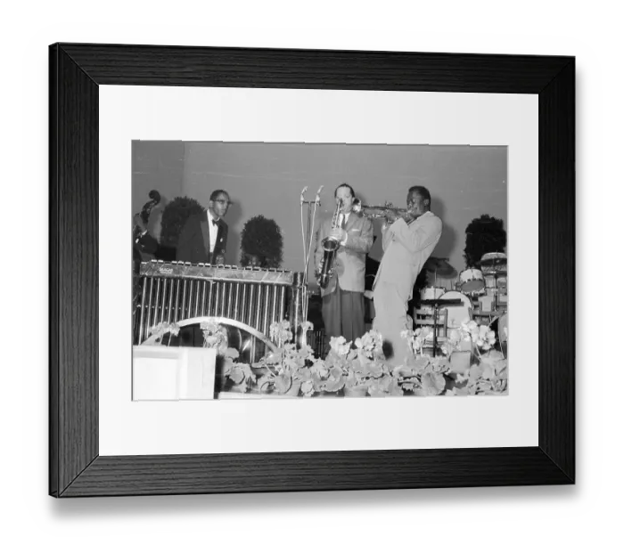 Framed Print : Lester Young with Miles Davis Framed Print : Lester Young with Miles Davis