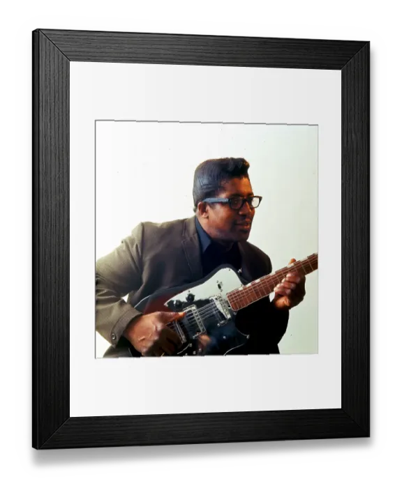 Framed Print : Bo Diddley Portrait With His Git Box Framed Print : Bo Diddley Portrait With His Git Box