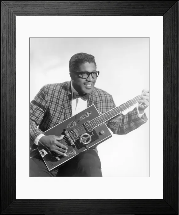 Framed Print : Bo Diddley Portrait With His Git Box Framed Print : Bo Diddley Portrait With His Git Box
