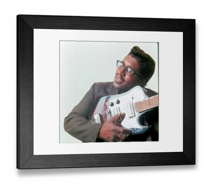 Framed Print : Bo Diddley Portrait With His Git Box Framed Print : Bo Diddley Portrait With His Git Box