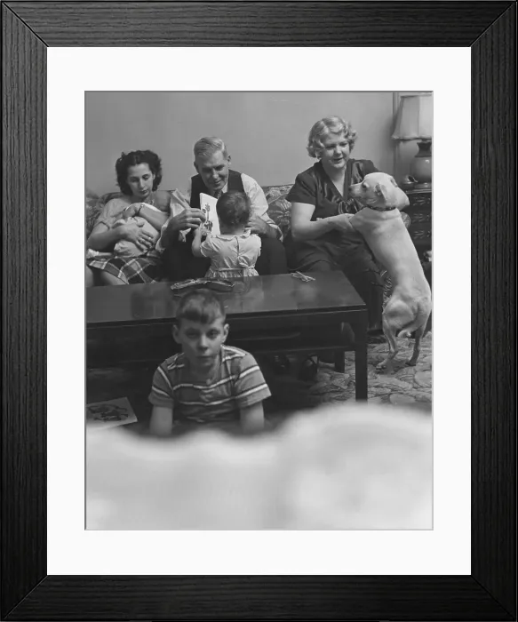 Framed Print : Family Watching TV Framed Print : Family Watching TV