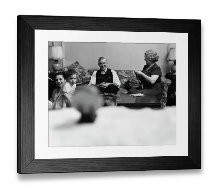 Framed Print : Family Watching TV Framed Print : Family Watching TV