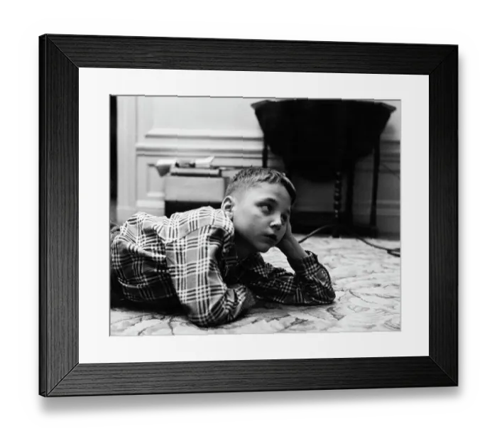 Framed Print : Boy Watching TV Framed Print : Boy Watching TV