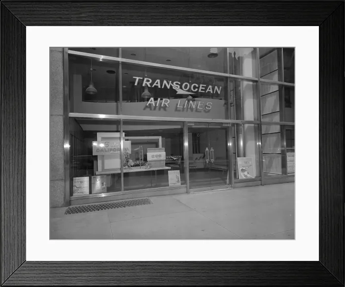 Framed Print : Transocean Air lines Office In NYC Framed Print : Transocean Air lines Office In NYC