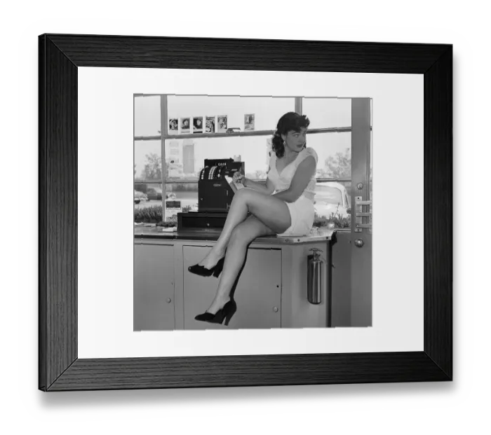 Framed Print : Gas Station Girl Framed Print : Gas Station Girl
