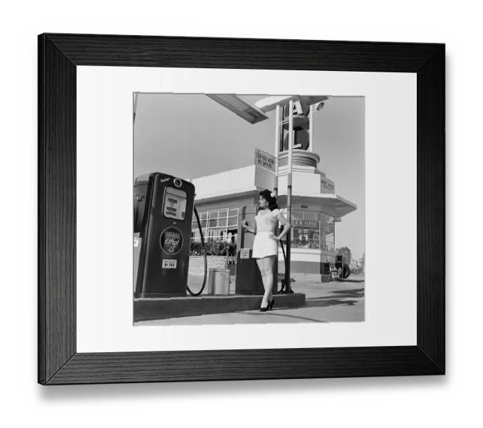 Framed Print : Gas Station Girl Framed Print : Gas Station Girl