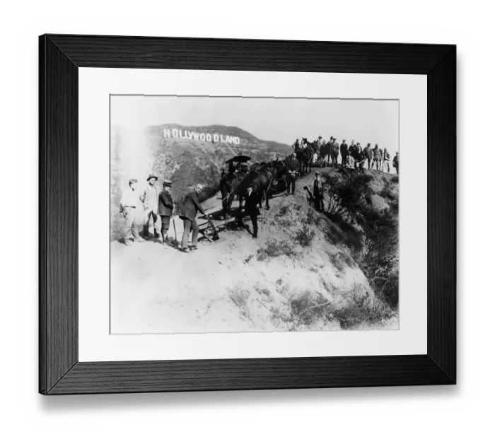 Framed Print : Hollywoodland Sign Construction Framed Print : Hollywoodland Sign Construction