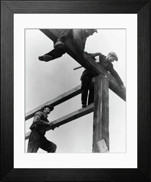 Framed Print : German Construction Workers Framed Print : German Construction Workers