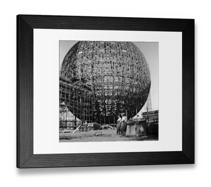 Framed Print : The Perisphere Under Construction Framed Print : The Perisphere Under Construction