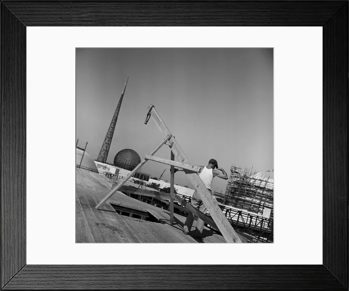 Framed Print : The Trylon and Perisphere Under Construction Framed Print : The Trylon and Perisphere Under Construction