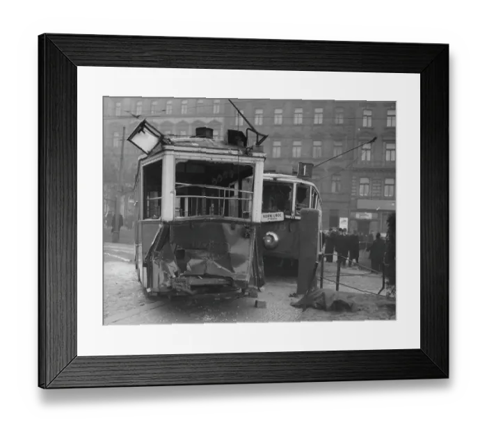 Framed Print : Prague Tram Crash Framed Print : Prague Tram Crash