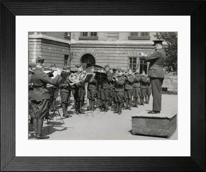 Framed Print : Military Band Practice