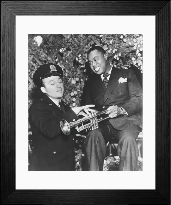 Framed Print : Louis Armstrong and Bing Crosby in the movie Dr. Rhythm Framed Print : Louis Armstrong and Bing Crosby in the movie Dr. Rhythm