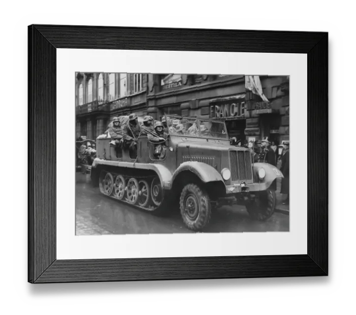 Framed Print : German Troops Enter Prague Framed Print : German Troops Enter Prague