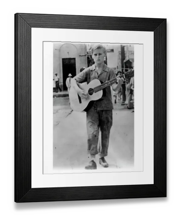 Framed Print : George Jones Busking As A Child Framed Print : George Jones Busking As A Child
